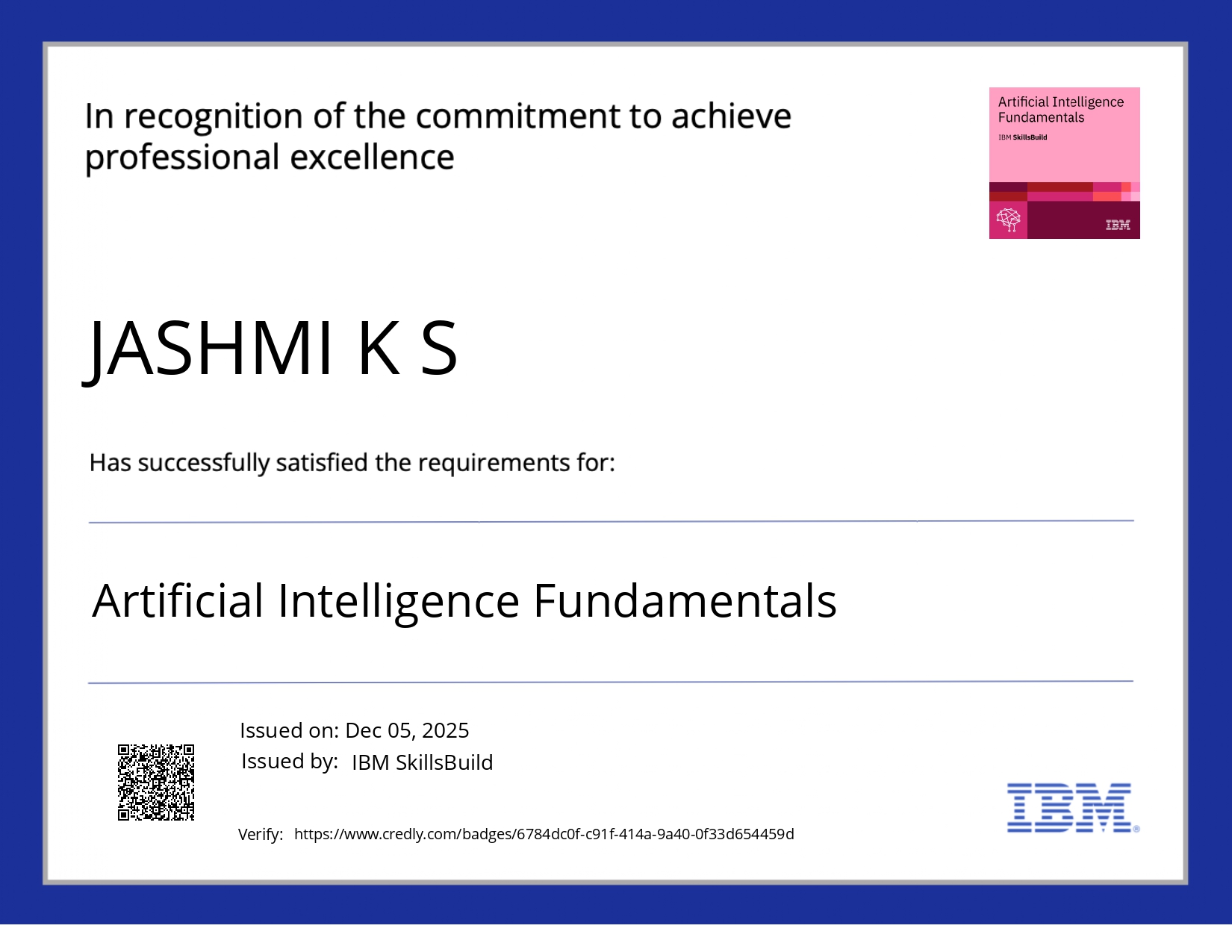 Artificial Intelligence Fundamentals IBM SkillsBuild thumbnail